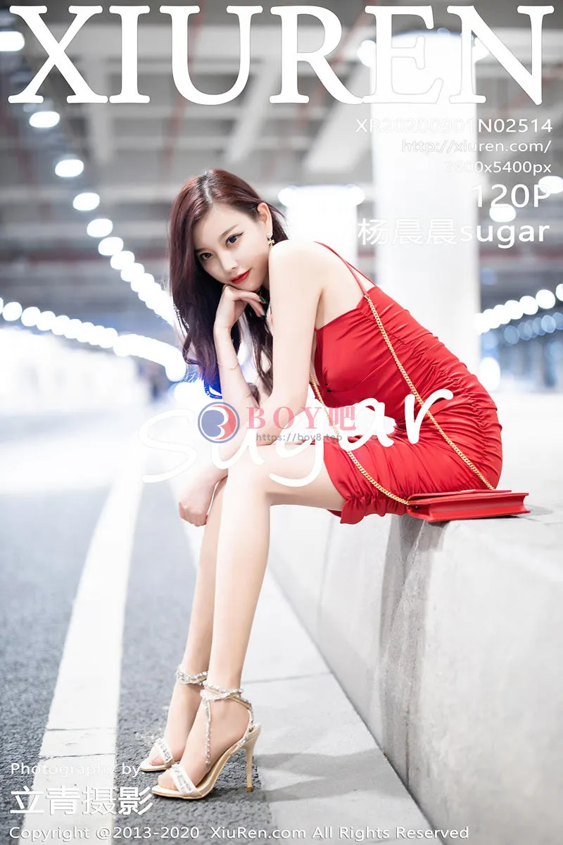[XiuRen秀人网] No.2514 女神杨晨晨sugar私房猩红吊裙配肉丝裤袜秀完美身材撩人诱惑写真 - BOY吧-BOY吧