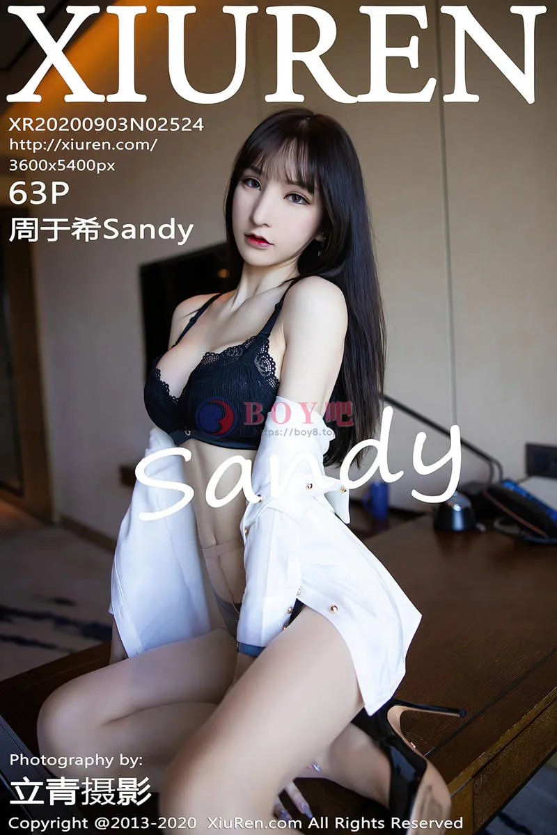 [XiuRen秀人网] No.2524 女神周于希Sandy私房性感黑色蕾丝内衣配开档肉丝裤袜诱惑写真 - BOY吧-BOY吧