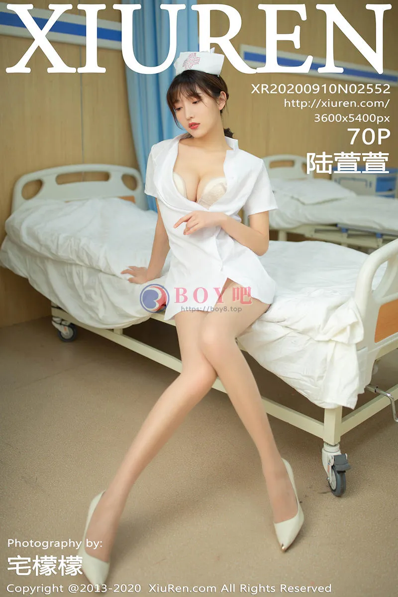 [XiuRen秀人网] No.2552 嫩模陆萱萱轮椅护士主题半脱制服露无内肉丝裤袜撩人诱惑写真-BOY吧