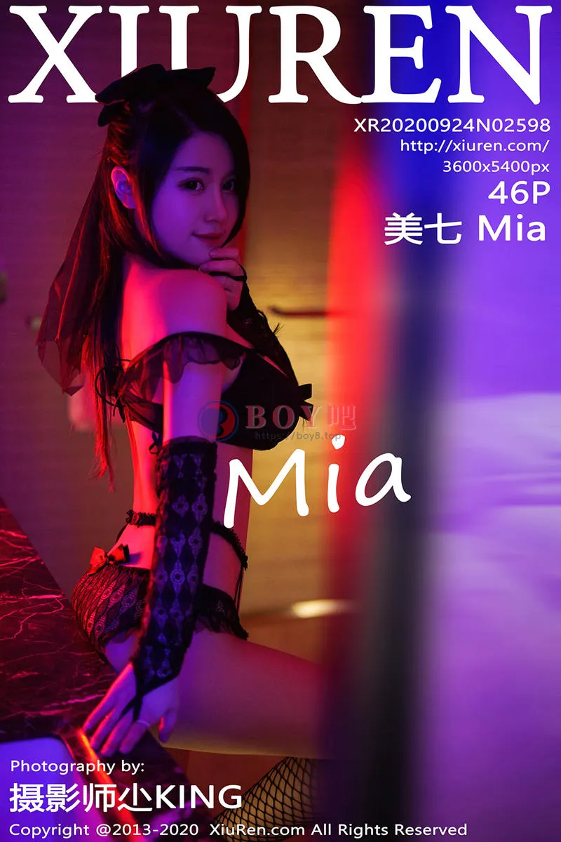 [XiuRen秀人网] No.2598 嫩模美七Mia私房蕾丝内衣配黑丝渔网秀童颜巨乳绝佳身材诱惑写真 - BOY吧-BOY吧