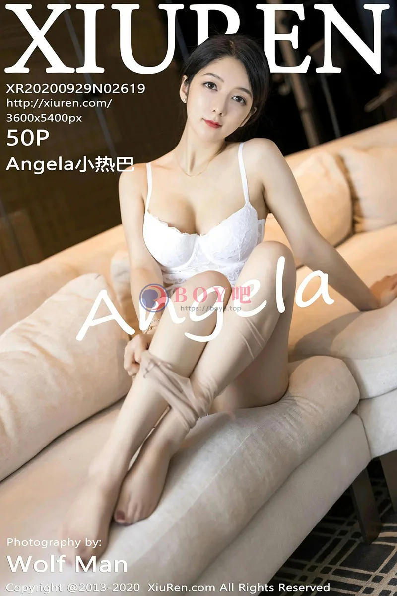 [XiuRen秀人网] No.2619 女神Angela小热巴米色飒爽干练制服下白色蕾丝内衣诱惑写真-BOY吧