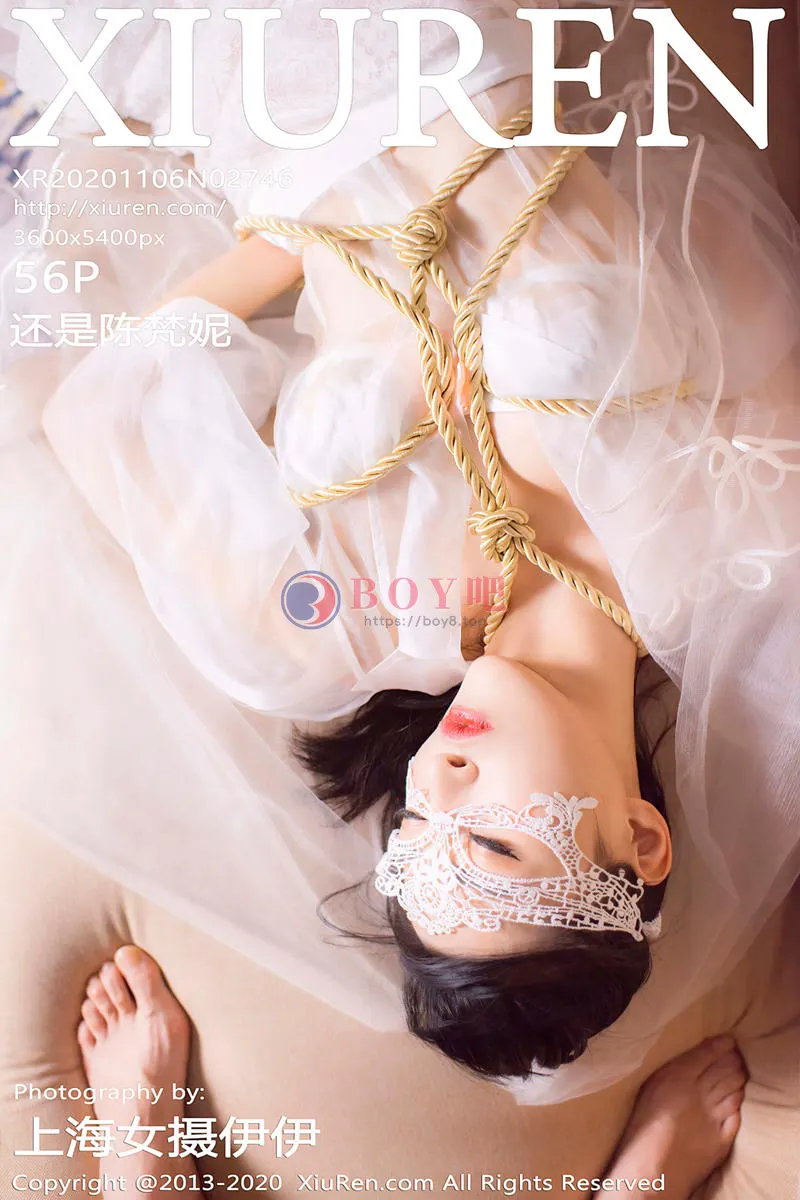 [XiuRen秀人网] No.2746 嫩模还是陈梵妮绳艺捆绑新娘主题白色吊带蕾丝袜撩人诱惑写真-BOY吧