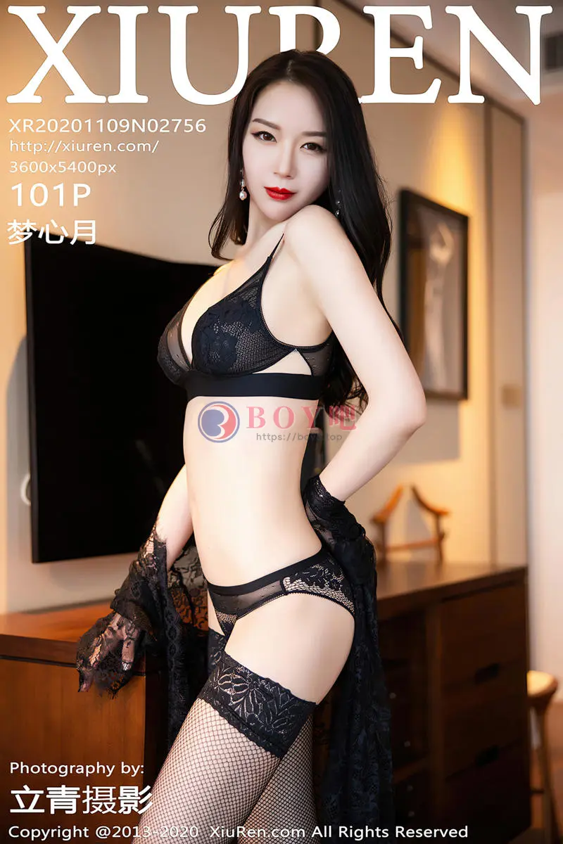[XiuRen秀人网] No.2756 嫩模梦心月心愿旅拍性感黑色内衣配黑色蕾丝网袜极致魅惑写真-BOY吧