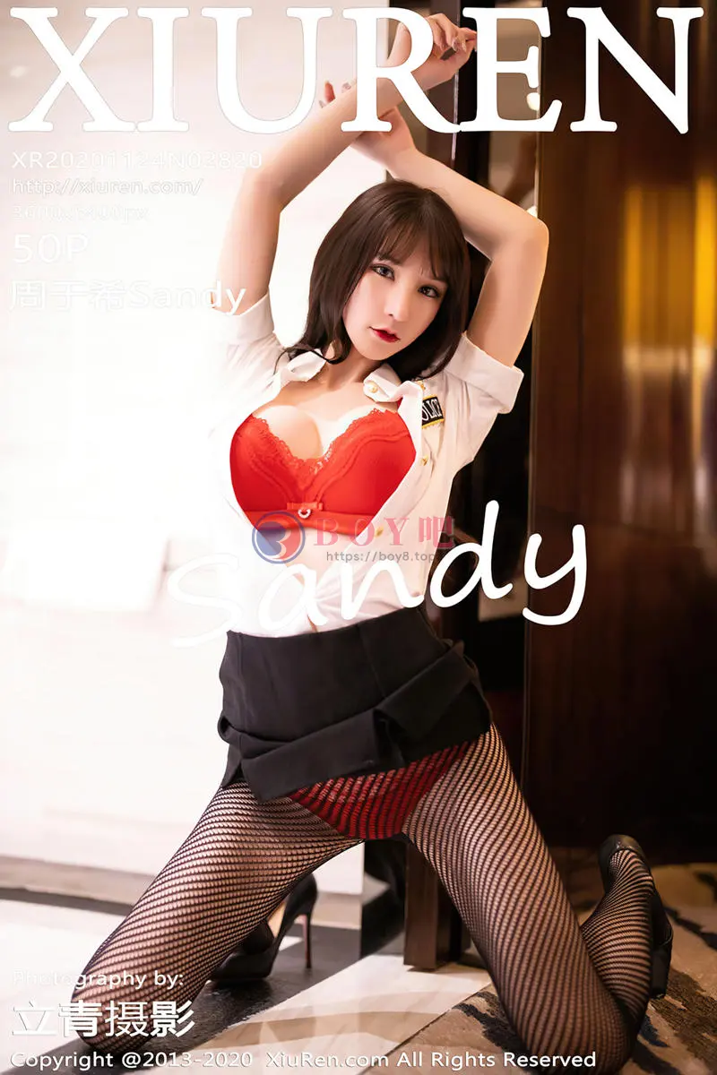 [XiuRen秀人网] No.2820 女神周于希Sandy时尚魅力制服私房半脱露性感红色内衣诱惑写真 - BOY吧-BOY吧