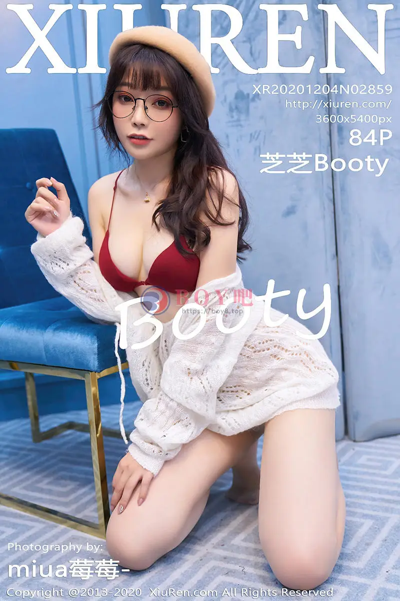 [XiuRen秀人网] No.2859 女神芝芝Booty草帽眼镜OL主题性感红色内衣配肉丝裤袜诱惑写真-BOY吧
