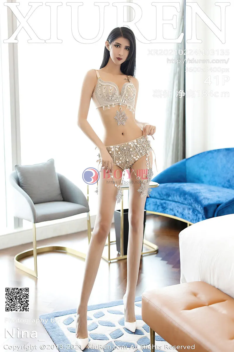 [XiuRen秀人网] NO.3135 嫩模葛征私房床上精致情趣内衣半脱秀白嫩翘臀撩人姿势诱惑写真-BOY吧