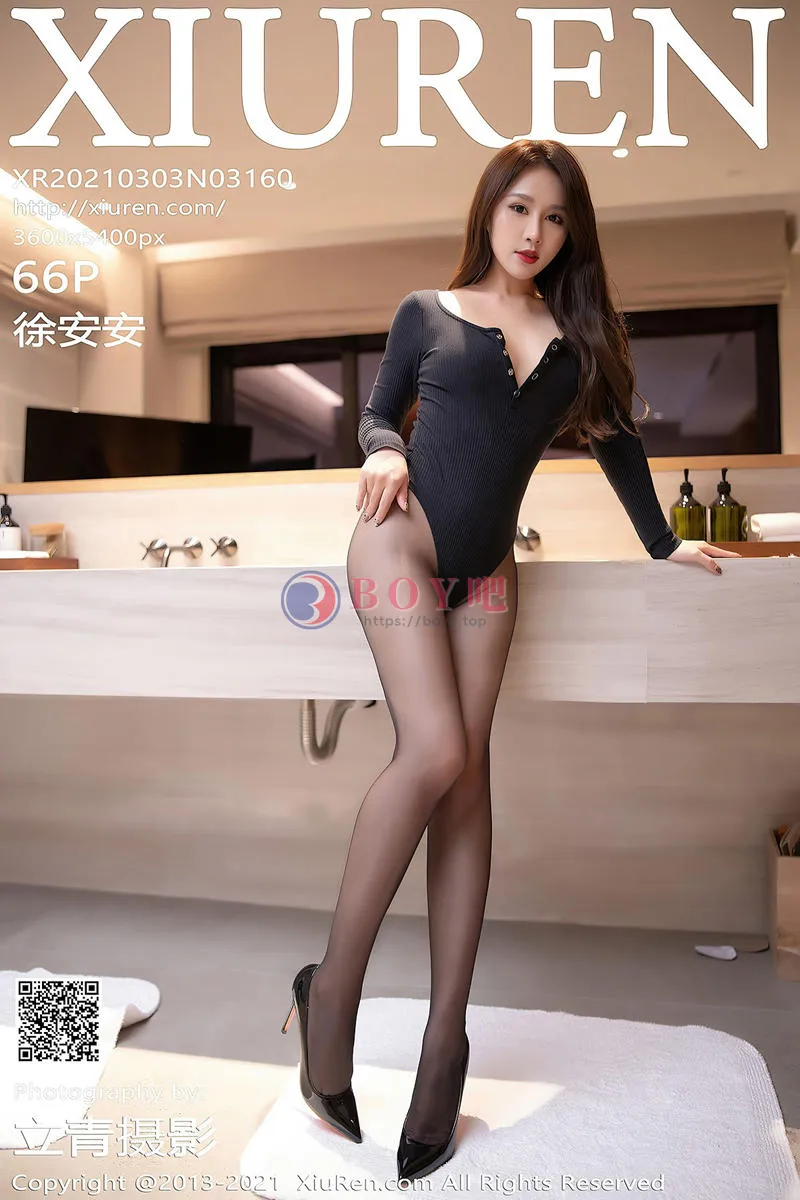 [XiuRen秀人网] NO.3160 嫩模徐安安三亚旅拍私房浴室黑色连体衣配黑丝裤袜湿身诱惑写真 - BOY吧-BOY吧