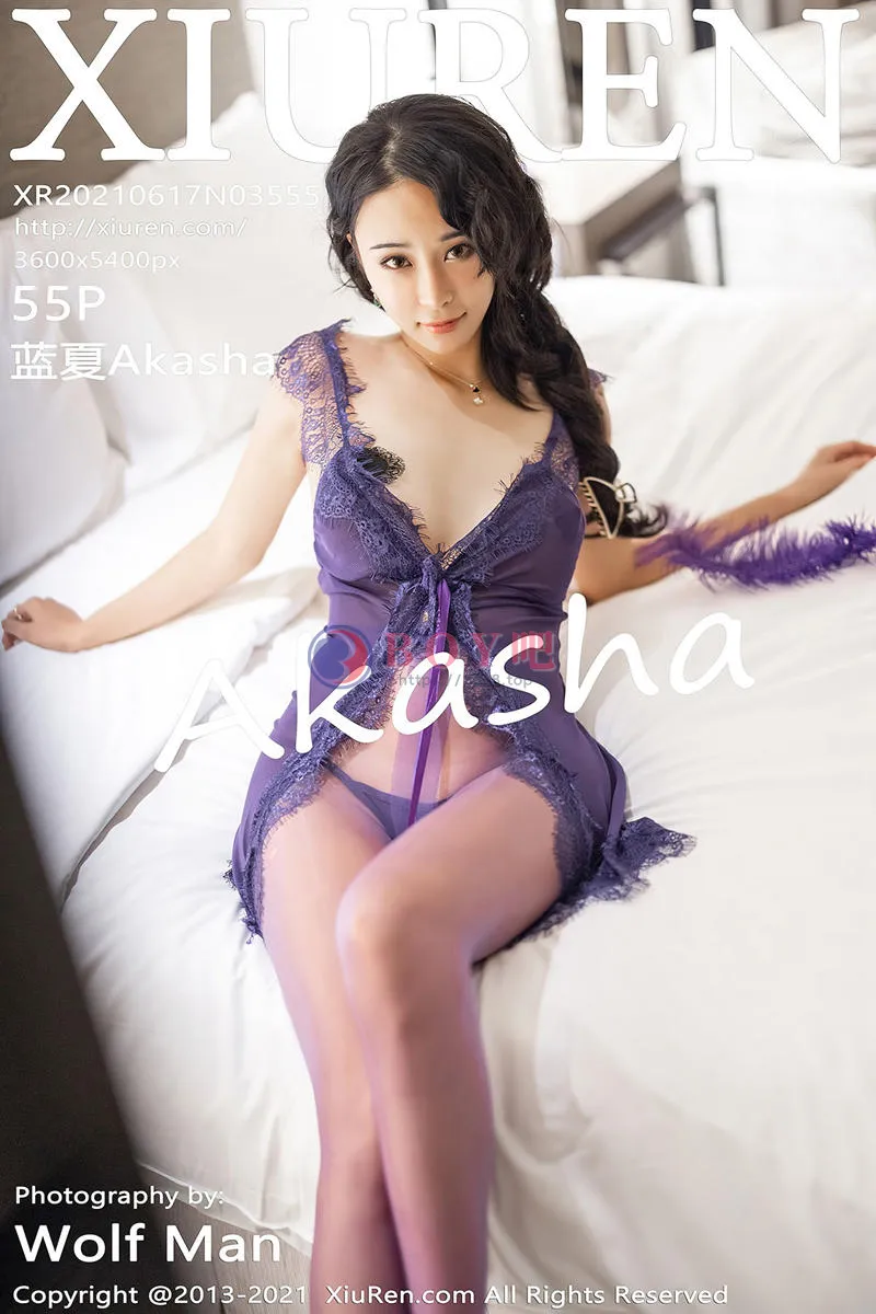 [XiuRen秀人网] NO.3555 嫩模蓝夏Akasha私房紫色情趣内衣露豪乳血滴子遮点诱惑写真 - BOY吧-BOY吧