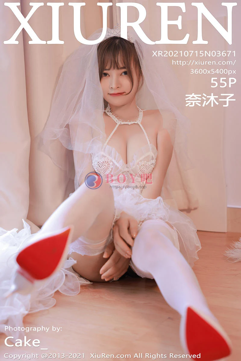 [XiuRen秀人网] NO.3671 模特奈沐子唯美婚纱主题私房情趣服饰配蕾丝吊袜惹火诱惑写真-BOY吧