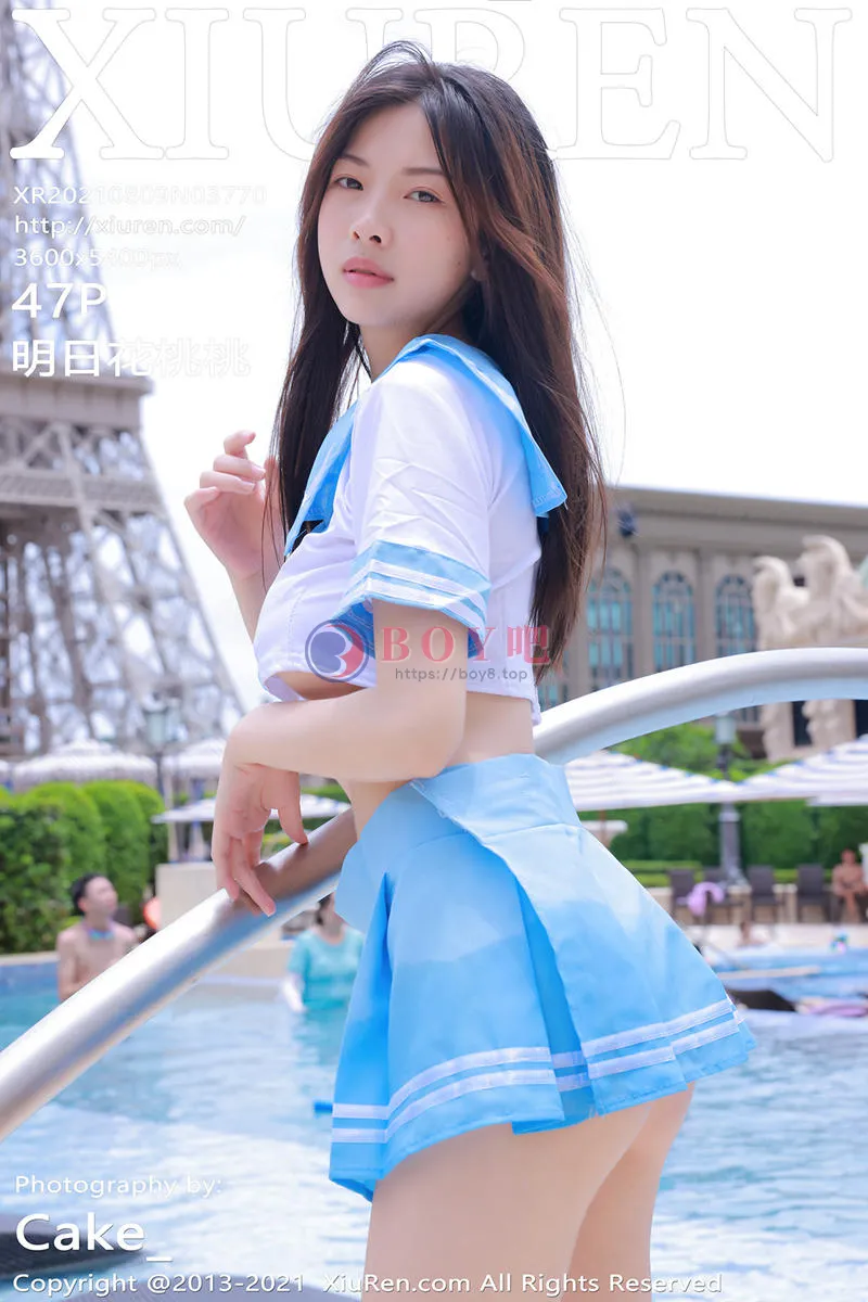 [XiuRen秀人网] NO.3770 模特明日花桃桃澳门旅拍户外泳池性感水手服秀完美身材诱惑写真-BOY吧