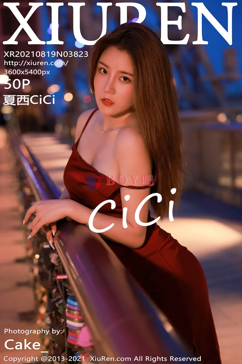 [XiuRen秀人网] NO.3823 模特夏西CiCi澳门旅拍猩红华丽吊裙半脱秀白嫩肌肤迷人诱惑写真-BOY吧