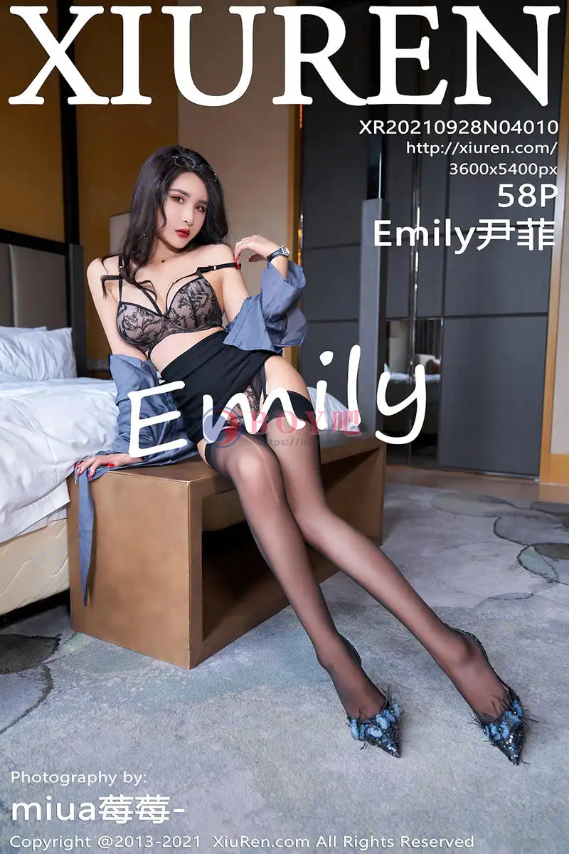 [XiuRen秀人网] NO.4010 模特Emily尹菲云南旅拍私房半脱露性感内衣配黑丝裤袜诱惑写真 - BOY吧-BOY吧
