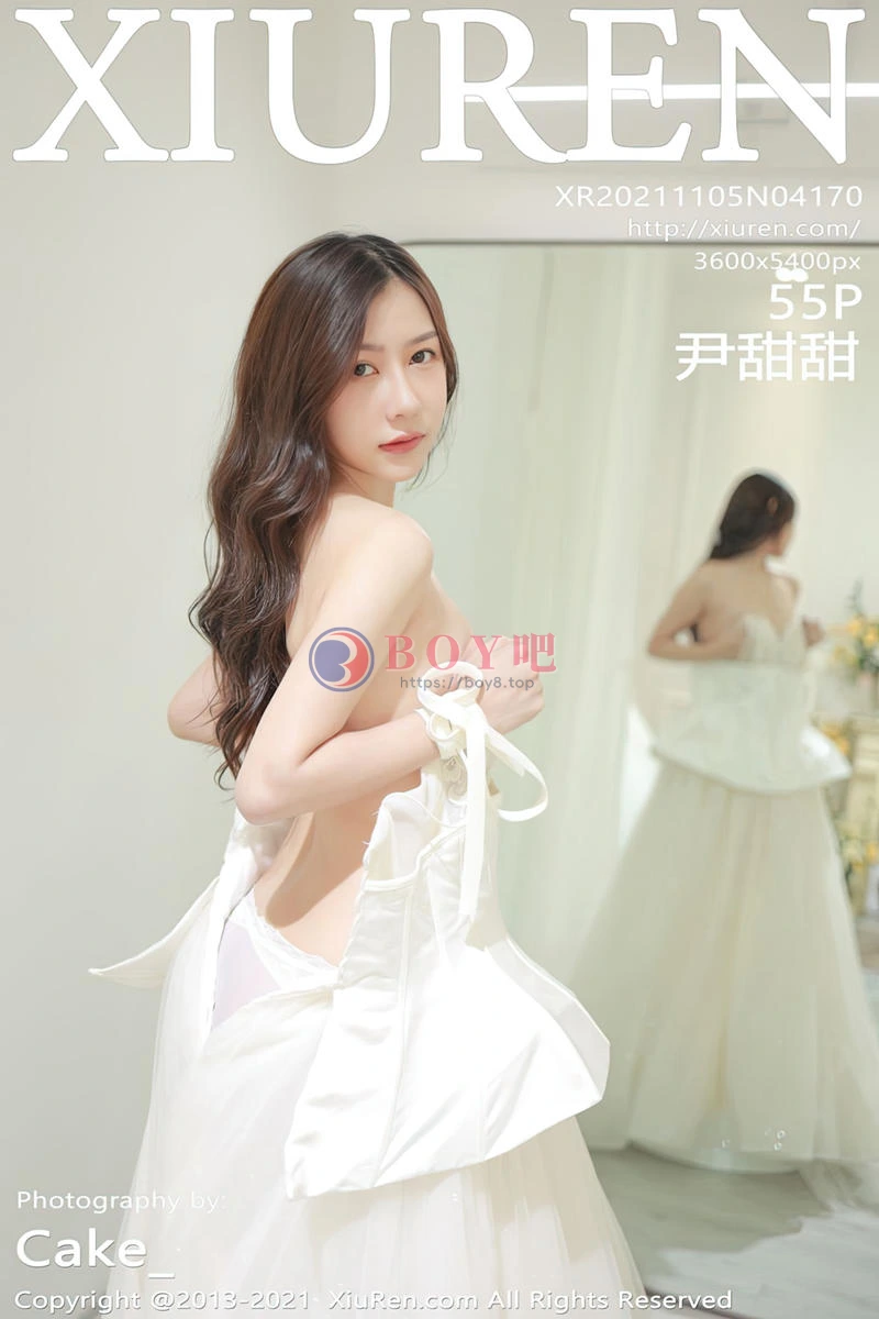 [XiuRen秀人网] NO.4170 模特尹甜甜私房洁白唯美婚纱半脱真空露傲人豪乳极致诱惑写真 - BOY吧-BOY吧