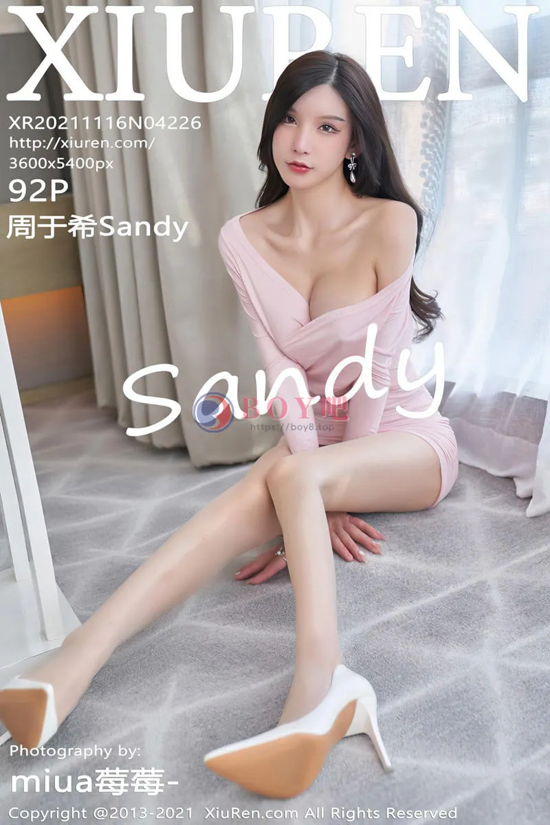[XiuRen秀人网] NO.4226 女神周于希Sandy私房粉色连身裙配超薄肉丝露蕾丝内裤诱惑写真 - BOY吧-BOY吧