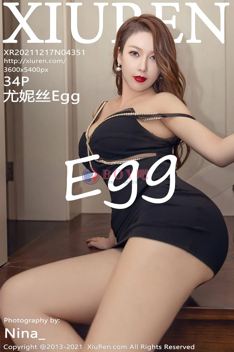 [XiuRen秀人网] NO.4351 女神Egg_尤妮丝私房黑色低胸服饰配情趣内裤秀丰乳肥臀诱惑写真 - BOY吧-BOY吧