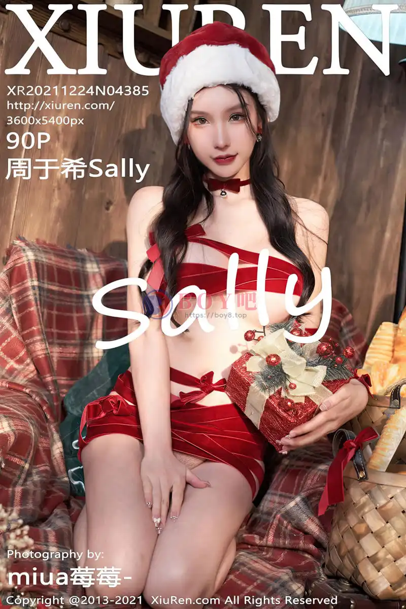[XiuRen秀人网] NO.4385 女神周于希Sally圣诞主题性感红色丝带裹身秀火辣身材诱惑写真 - BOY吧-BOY吧