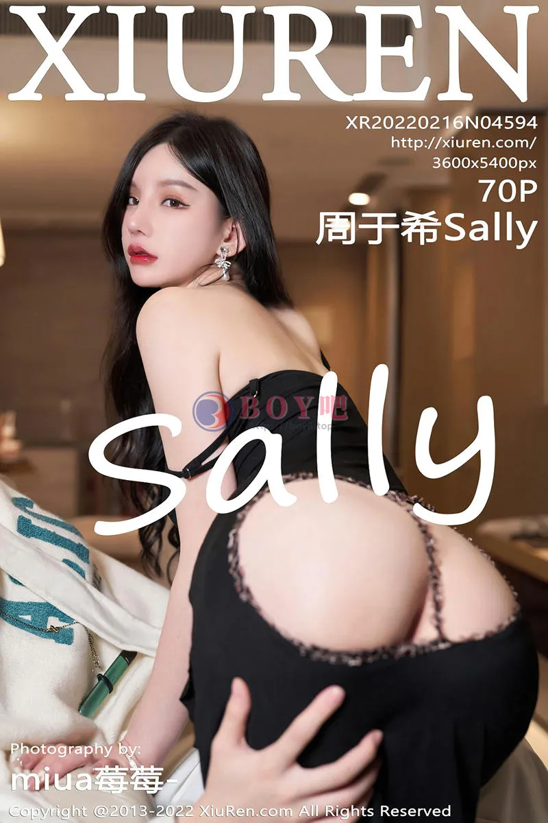 [XiuRen秀人网] No.4594 女神周于希Sally三亚旅拍性感黑色吊裙配黑丝吊袜撩人诱惑写真 - BOY吧-BOY吧