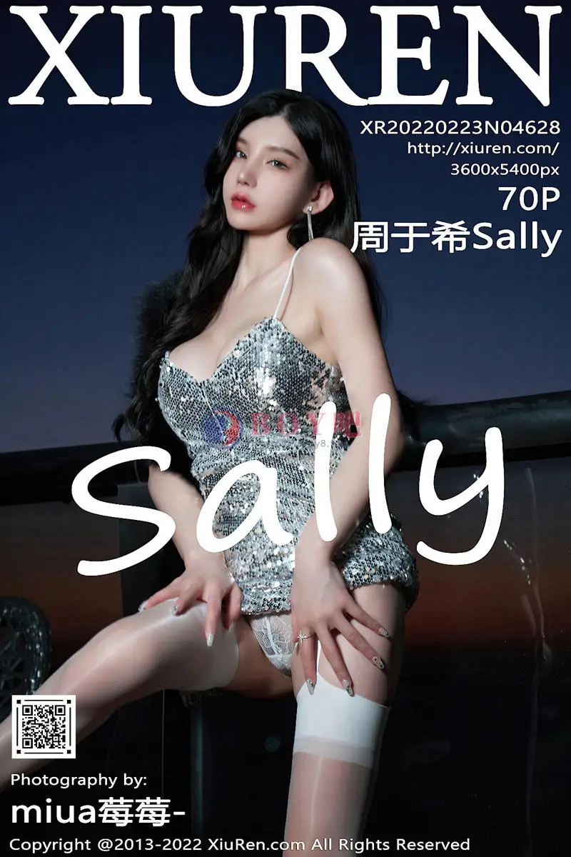 [XiuRen秀人网] No.4628 女神周于希Sally三亚旅拍闪亮银色吊裙配白丝吊袜极致诱惑写真 - BOY吧-BOY吧