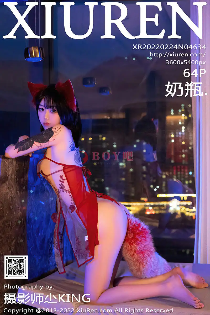 [XiuRen秀人网] No.4634 模特奶瓶魅惑狐狸装扮性感红色轻透服饰秀完美身材诱惑写真 - BOY吧-BOY吧