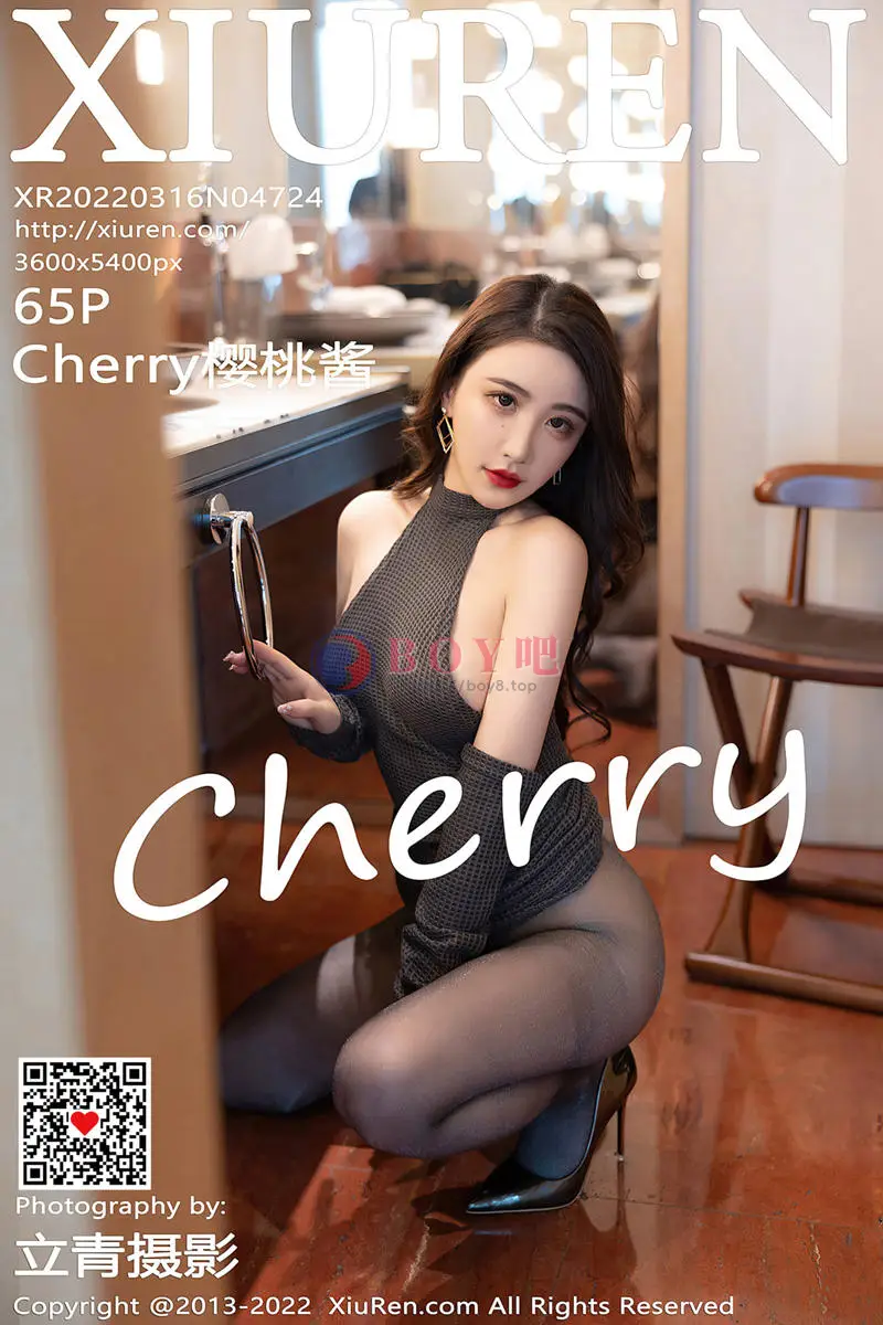 [XiuRen秀人网] No.4724 女神Cherry绯月樱蒙面主题黑色露肩服饰配无内黑丝极致诱惑写真 - BOY吧-BOY吧