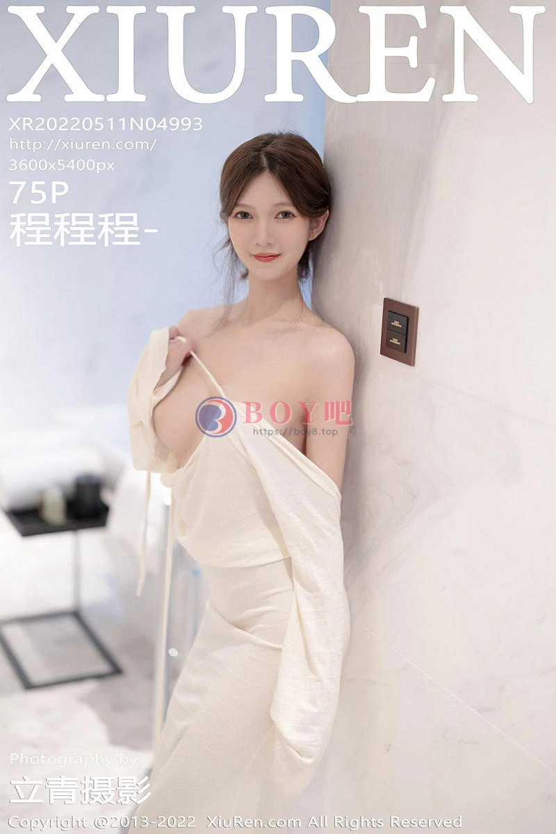 [XiuRen秀人网] No.4993 模特程程程厦门旅拍简约白色轻透连衣长裙配超薄肉丝诱惑写真-BOY吧