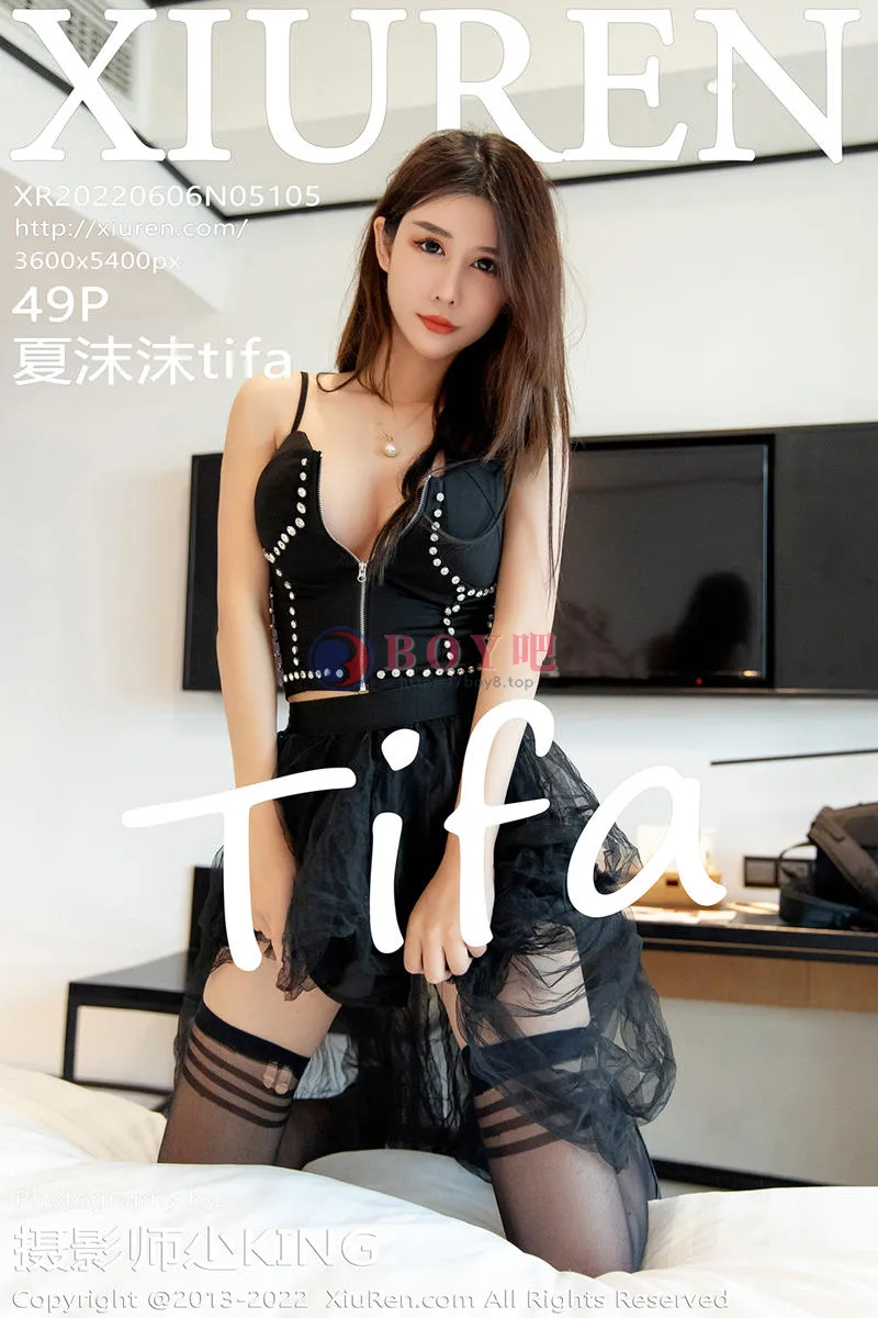 [XiuRen秀人网] No.5105 模特夏沫沫tifa性感黑色低胸服饰配轻透薄纱秀完美身材诱惑写真 - BOY吧-BOY吧