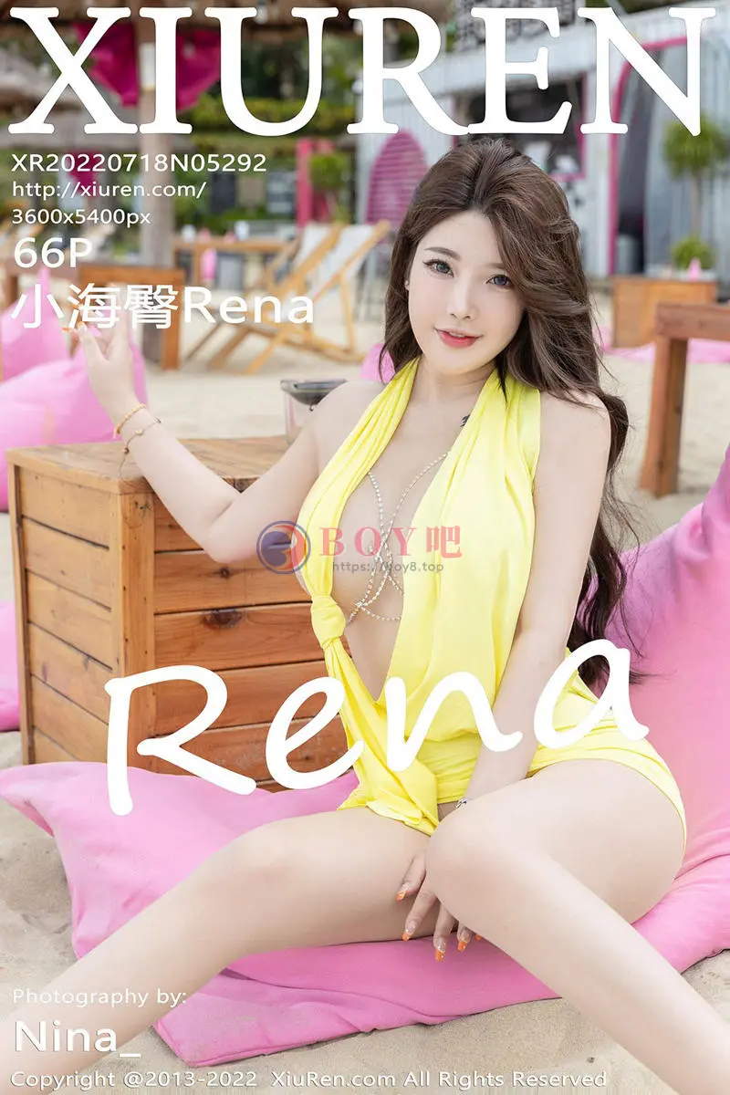 [XiuRen秀人网] No.5292 模特小海臀Rena万宁旅拍户外性感黄色连衣短裙秀翘臀诱惑写真 - BOY吧-BOY吧