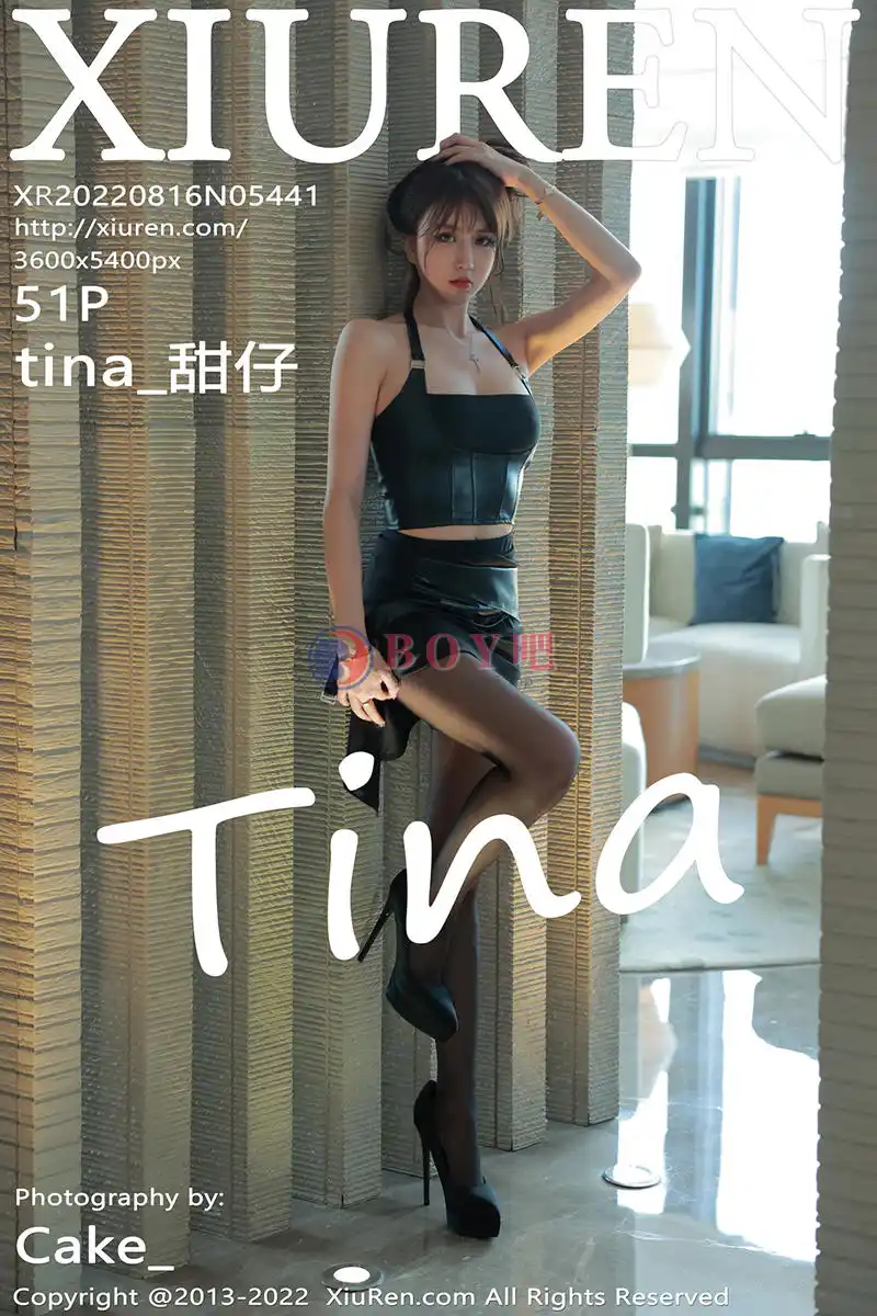 [XiuRen秀人网] No.5441 模特tina_甜仔香格里拉旅拍性感黑色皮质套装配开档黑丝诱惑写真 - BOY吧-BOY吧