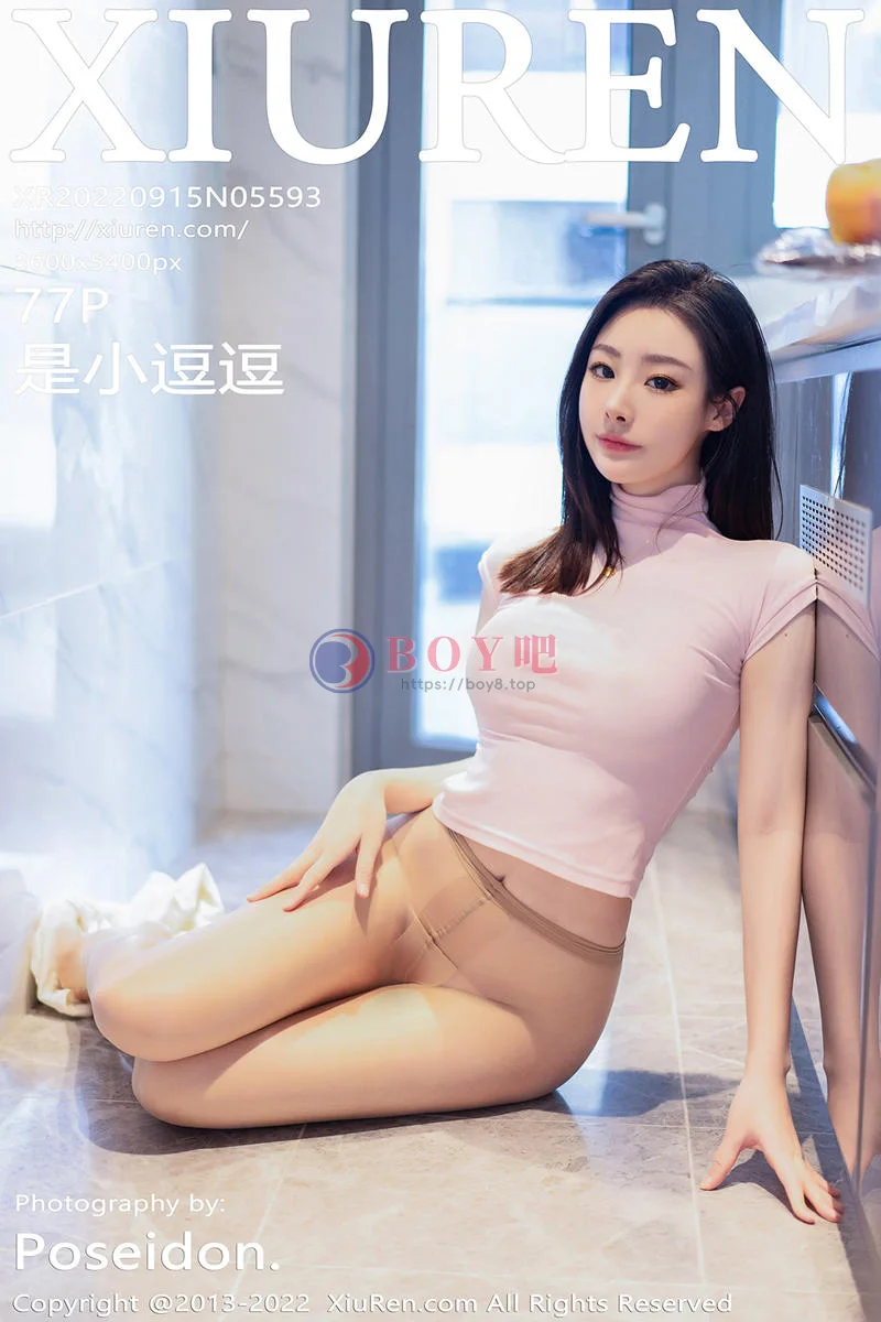 [XiuRen秀人网] No.5593 模特是小逗逗粉色真空上衣配白短裤半脱露超薄无内肉丝诱惑写真 - BOY吧-BOY吧