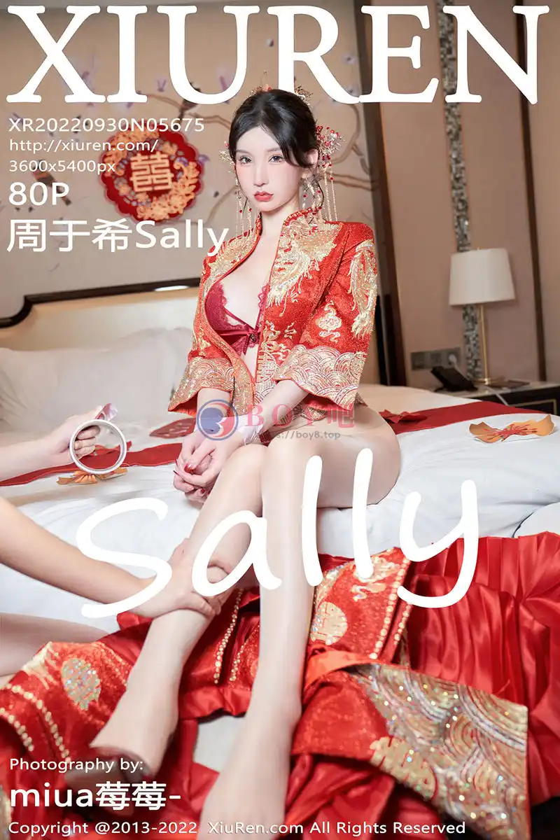 [XiuRen秀人网] No.5675 女神周于希Sally私房脱新娘装露红色蕾丝内衣超薄肉丝诱惑写真 - BOY吧-BOY吧