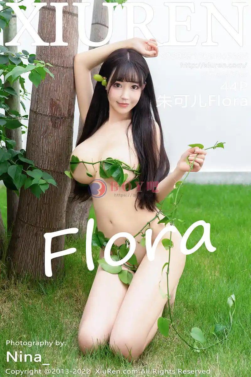 [XiuRen秀人网] No.5685 女神朱可儿Flora西双版纳旅拍绿叶裹身秀火辣胴体惹火诱惑写真-BOY吧