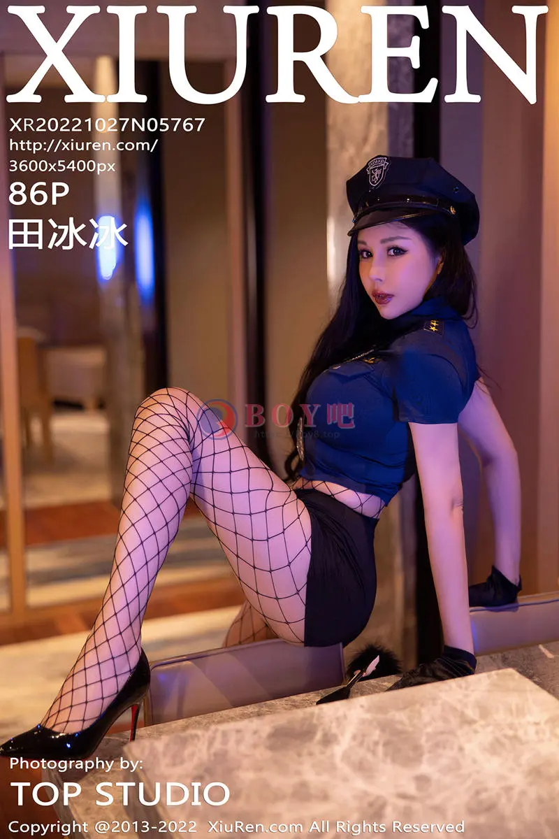 [XiuRen秀人网] No.5767 模特田冰冰酒店室内拍摄性感警官制服配黑丝网袜完美诱惑写真 - BOY吧-BOY吧