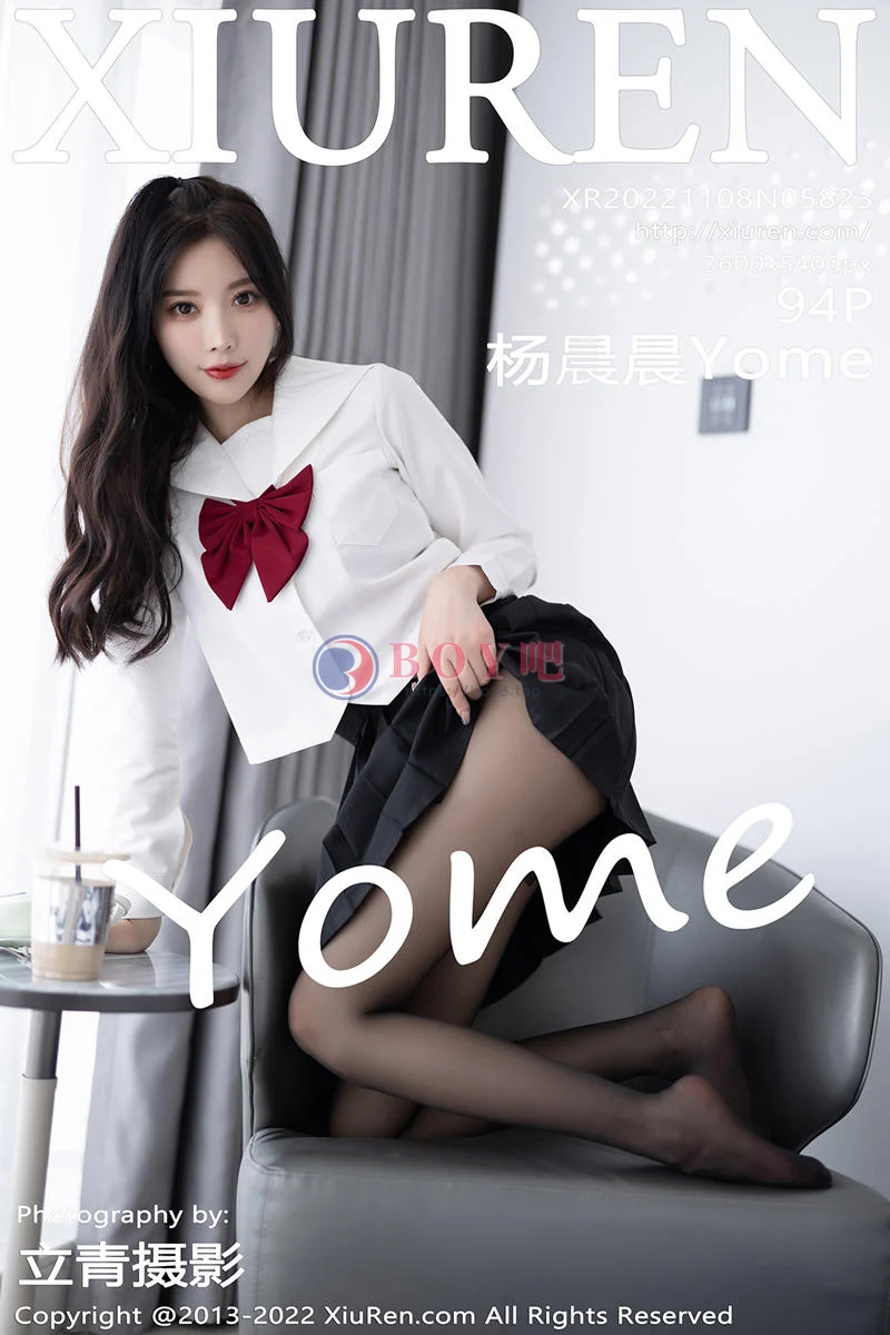 [XiuRen秀人网] No.5823 女神杨晨晨Yome性感白T配黑色短裙露黑色内衣迷人诱惑写真 - BOY吧-BOY吧