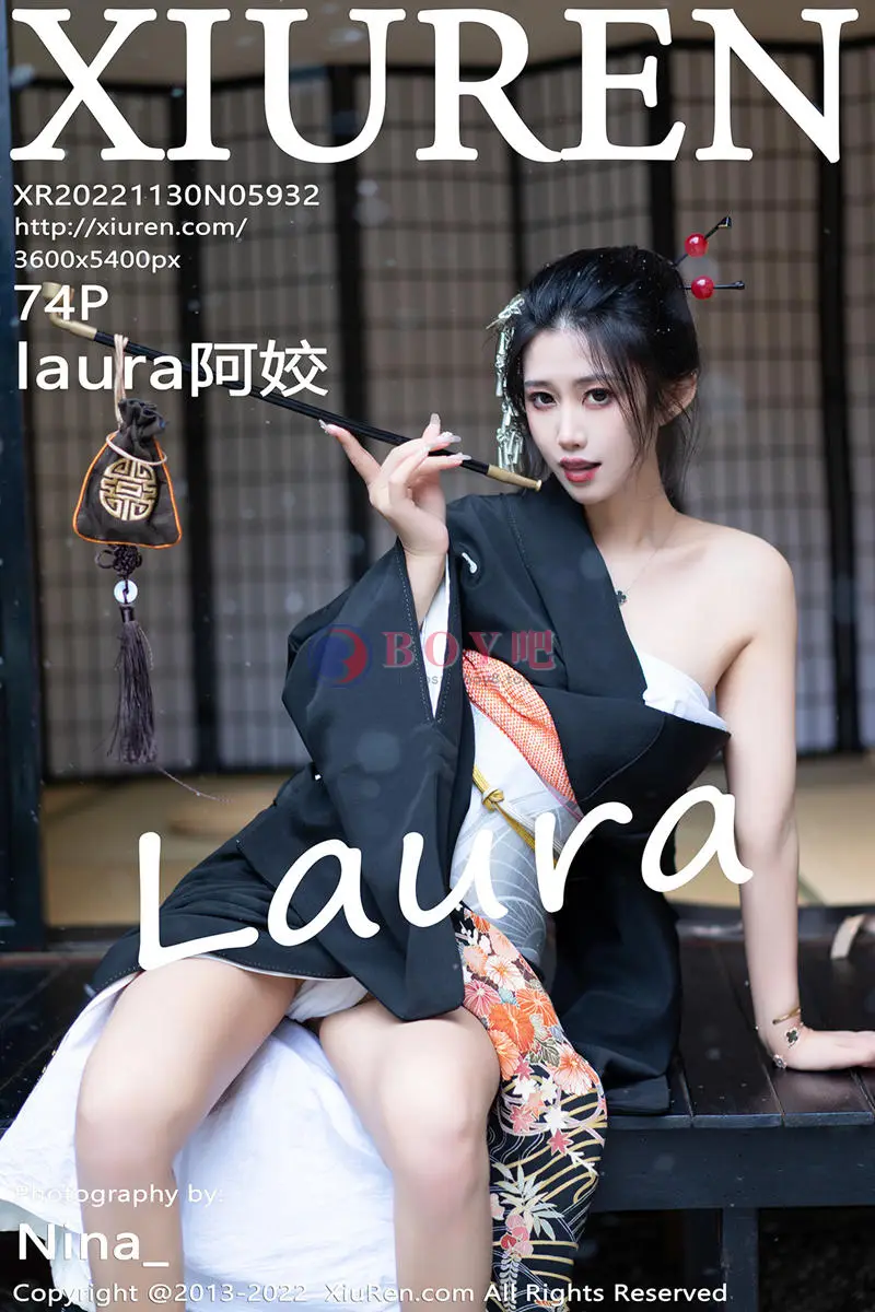 [XiuRen秀人网] No.5932 模特laura阿姣性感深色日式和服半脱秀柔美身材迷人诱惑写真 - BOY吧-BOY吧