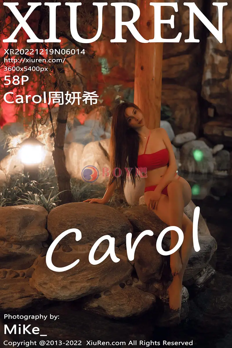 [XiuRen秀人网] No.6014 女神Carol周妍希温泉场景性感红色比基尼秀丰满身材诱惑写真 - BOY吧-BOY吧