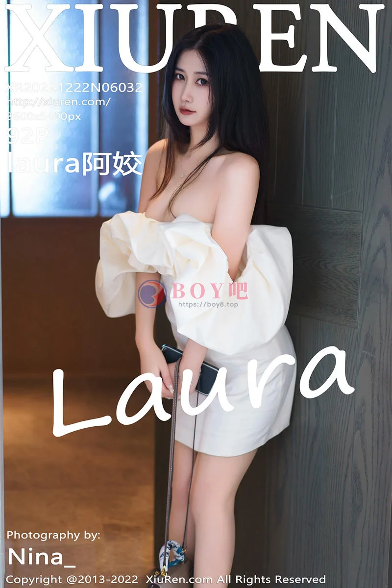 [XiuRen秀人网] No.6032 模特Laura阿姣性感白色露肩连衣短裙秀曼妙身姿甜美迷人写真 - BOY吧-BOY吧