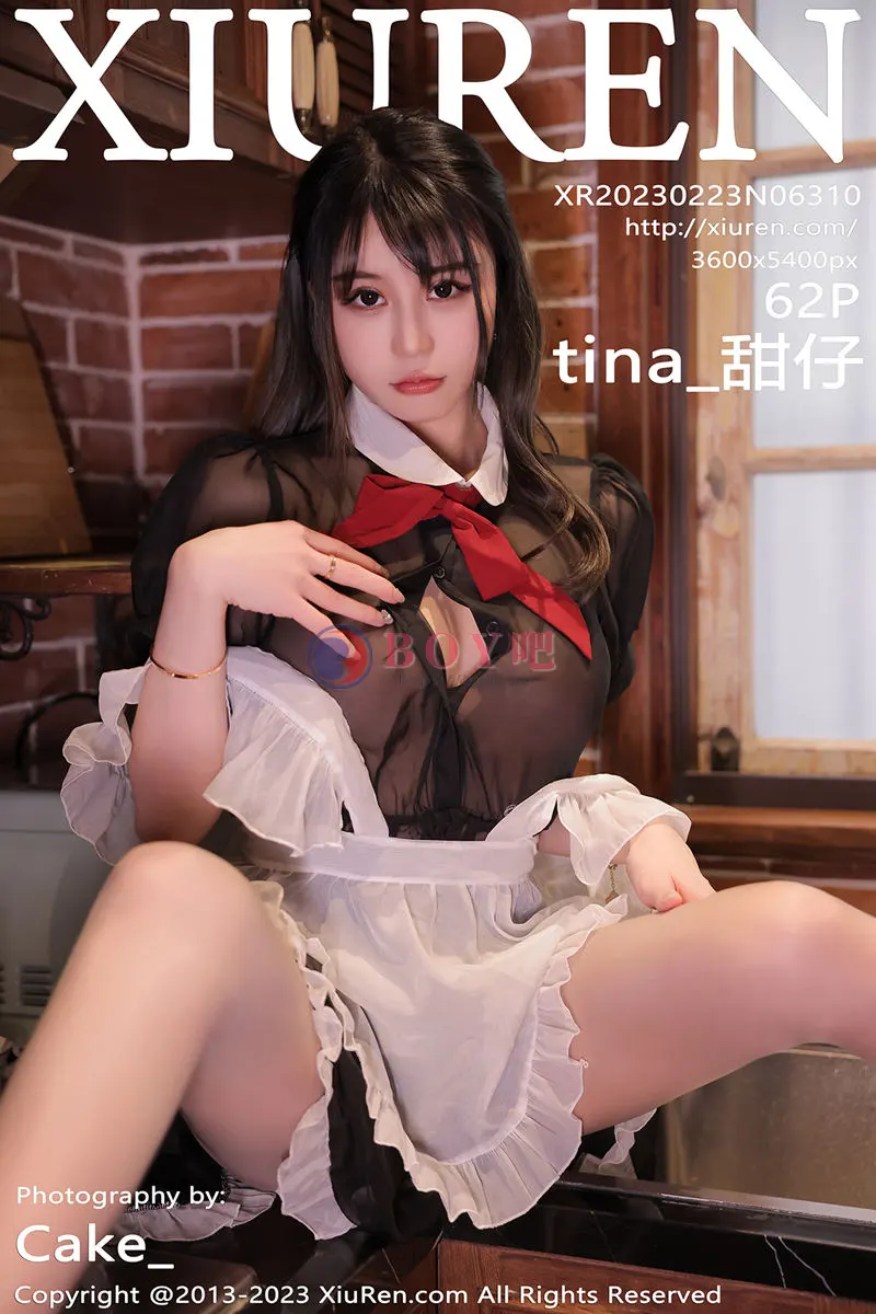 [XiuRen秀人网] No.6310 模特tina_甜仔性感真空女仆装配超薄灰丝袜秀凹凸身材诱惑写真-BOY吧