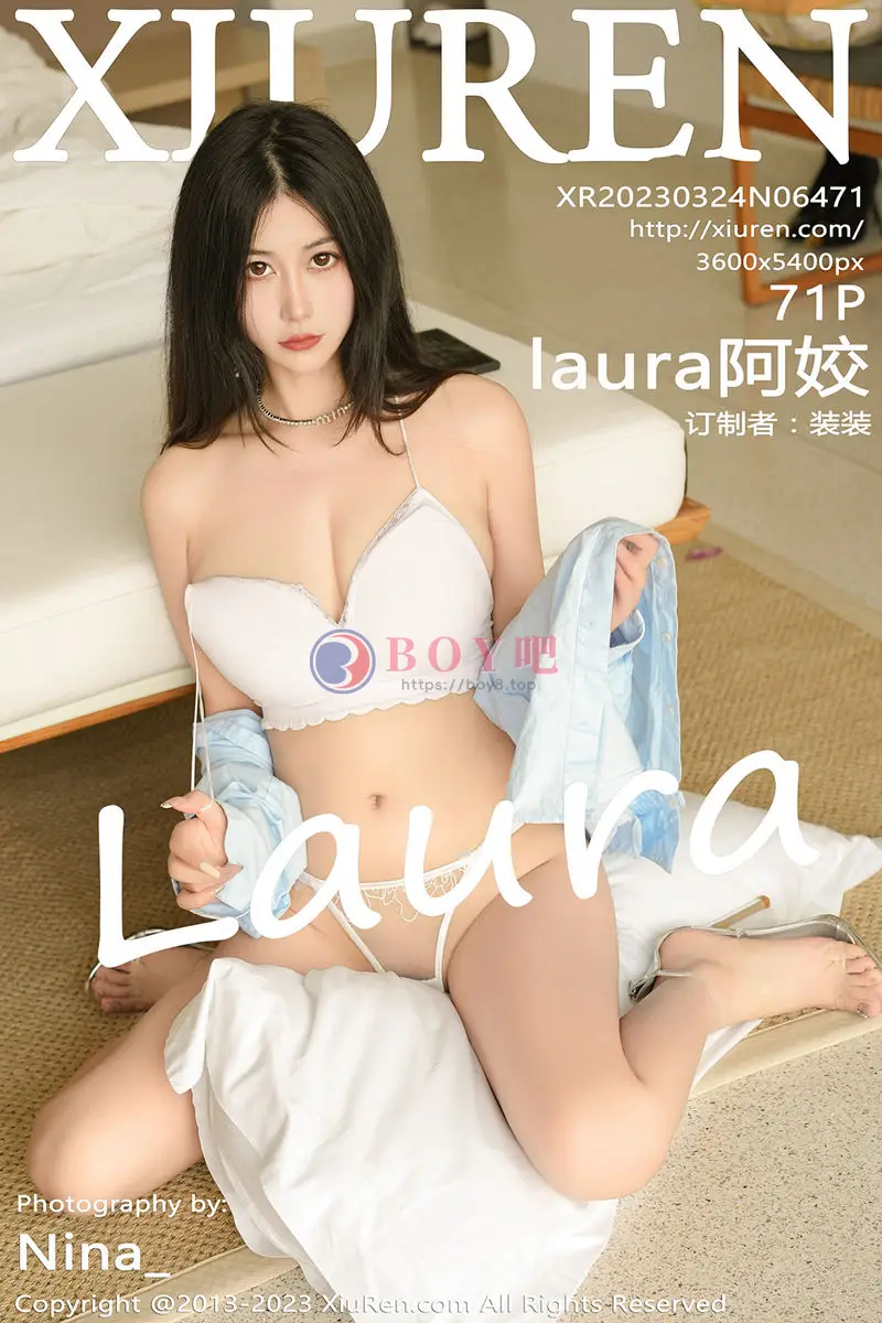 [XiuRen秀人网] No.6471 模特laura阿姣泰国旅拍脱蓝色上衣露白色蕾丝内衣完美诱惑写真-BOY吧