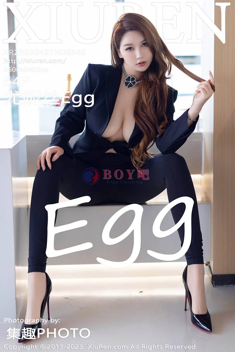 [XiuRen秀人网] No.6646 女神尤妮丝Egg性感深色真空西服露傲人豪乳遮点极致诱惑写真-BOY吧