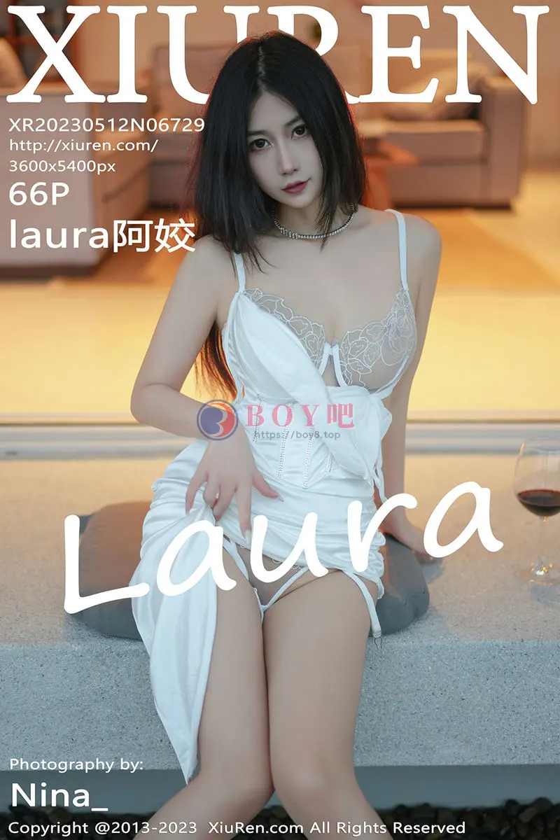 [XiuRen秀人网] No.6729 模特laura阿姣脱白色吊带长裙露浅色轻透蕾丝内衣完美诱惑写真-BOY吧