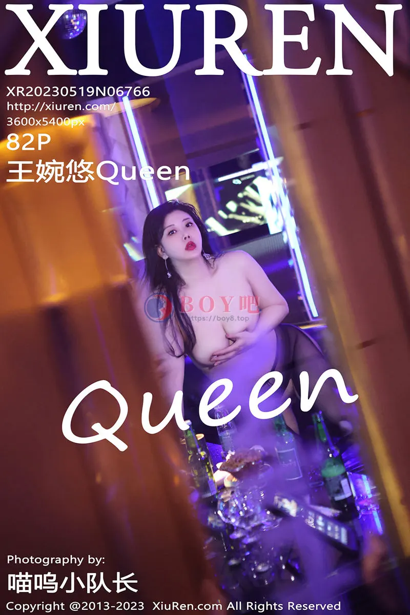 [XiuRen秀人网] No.6766 模特王婉悠Queen性感黑色情趣服配开档黑丝秀惹火身材诱惑写真-BOY吧