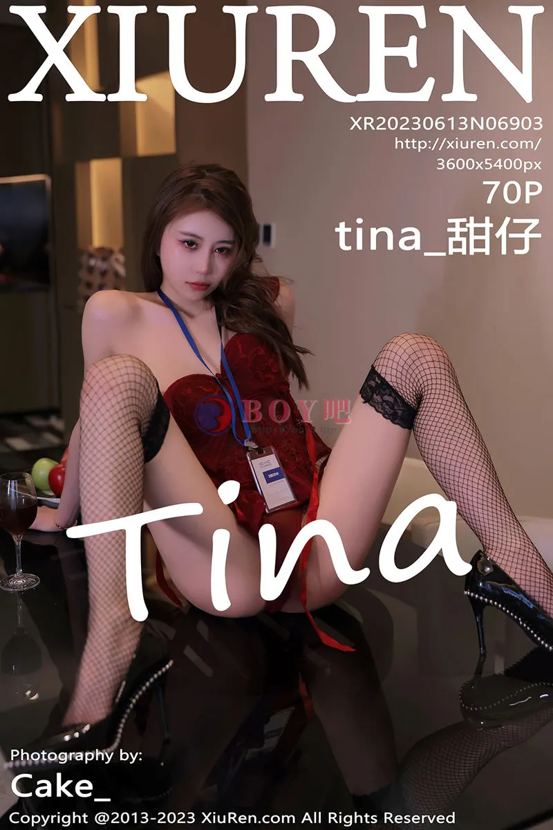 [XiuRen秀人网] No.6903 模特tina_甜仔半脱露性感红色蕾丝情趣内衣秀凹凸身材诱惑写真-BOY吧