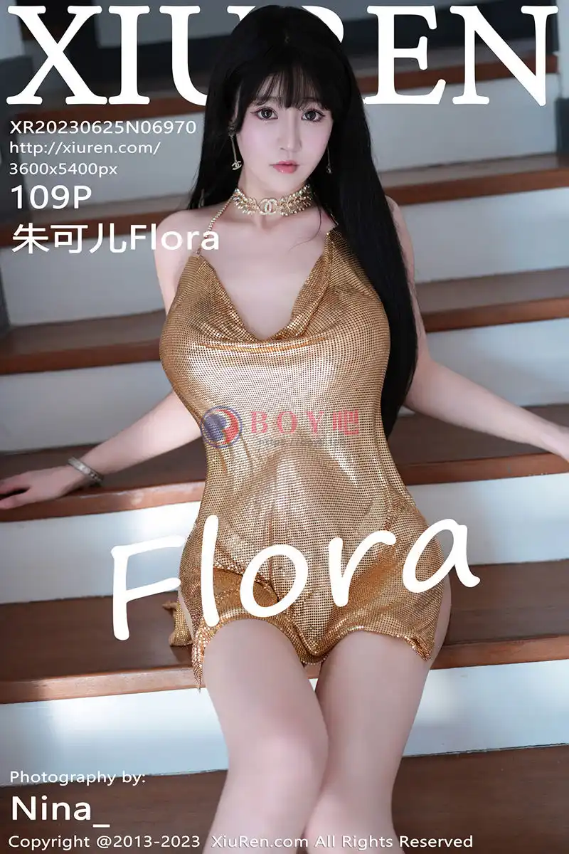 [XiuRen秀人网] No.6970 女神朱可儿Flora性感金色吊带短裙半撩秀翘臀美腿惹火诱惑写真-BOY吧