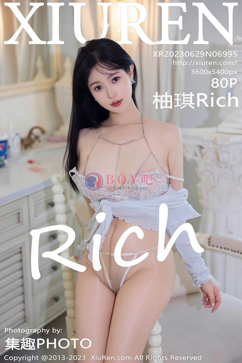 [XiuRen秀人网] No.6995 模特柚琪Rich性格白色蕾丝内衣配超薄肉丝秀曼妙身姿诱惑写真 - BOY吧-BOY吧