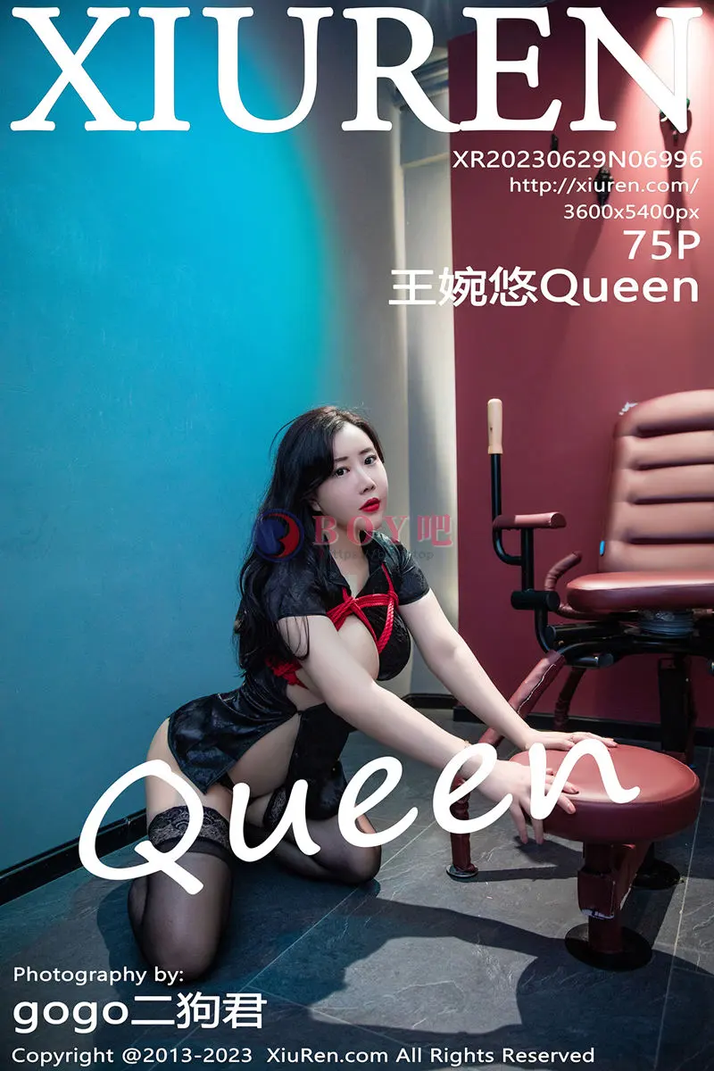 [XiuRen秀人网] No.6996 模特王婉悠Queen捆绑主题性感黑色服饰配超薄黑丝极致魅惑写真-BOY吧