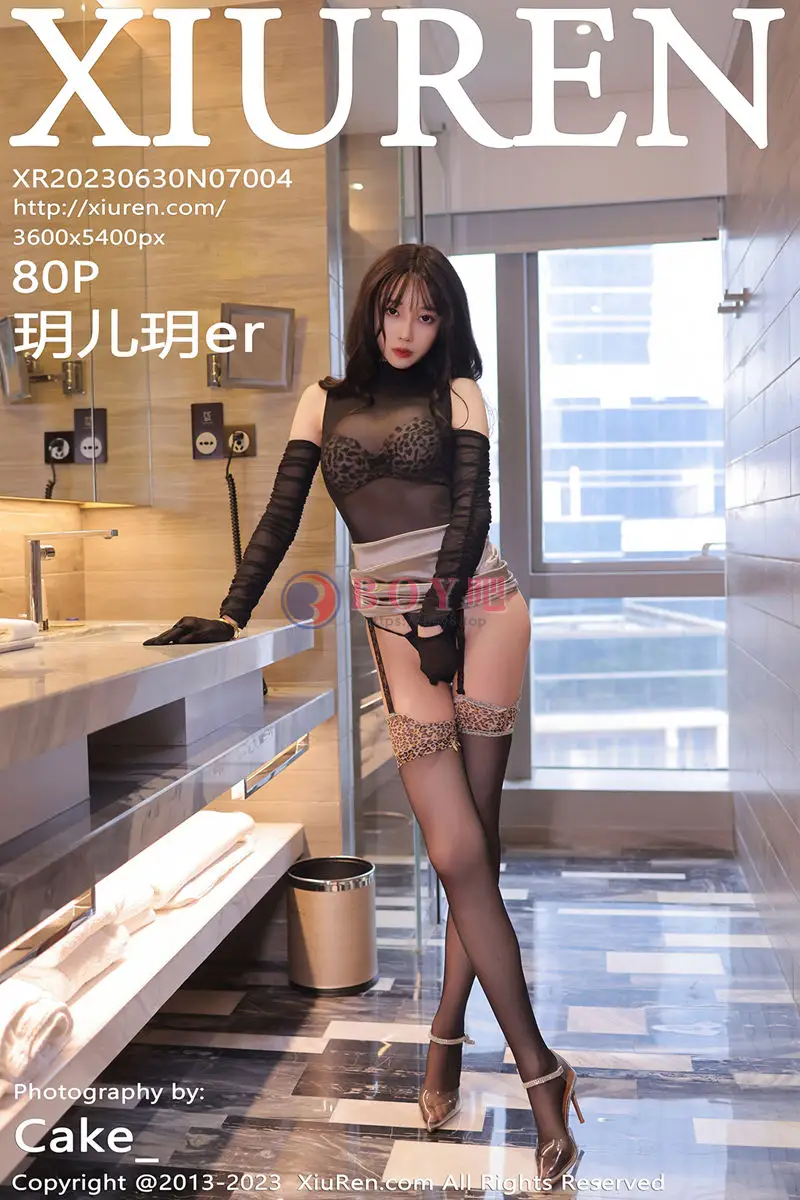 [XiuRen秀人网] No.7004 模特玥儿玥er性感黑色轻透服饰露豹纹内衣配黑丝吊袜诱惑写真 - BOY吧-BOY吧