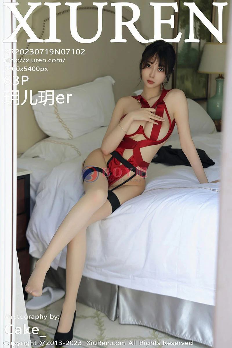 [XiuRen秀人网] No.7102 模特玥儿玥er脱深色西服露性感红色情趣服配黑丝吊袜诱惑写真 - BOY吧-BOY吧