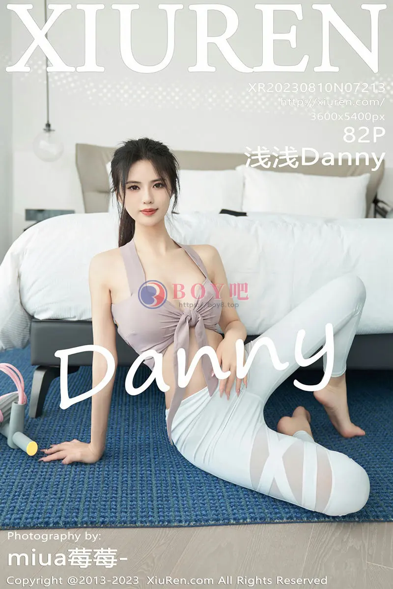 [XiuRen秀人网] No.7213 模特浅浅Danny粉灰色上衣配简约白色长裤秀曼妙身姿诱惑写真-BOY吧