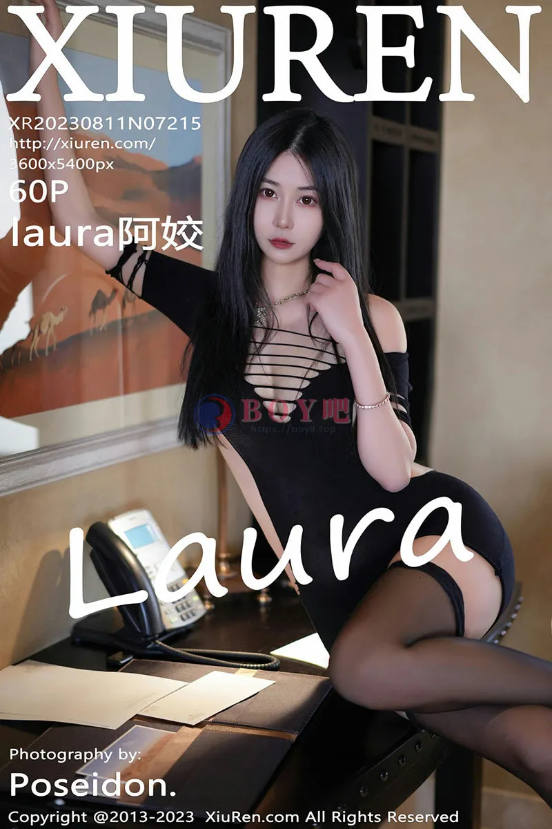 [XiuRen秀人网] No.7215 模特laura阿姣性感白T配黑色短裙露黑丝袜秀曼妙身姿诱惑写真-BOY吧
