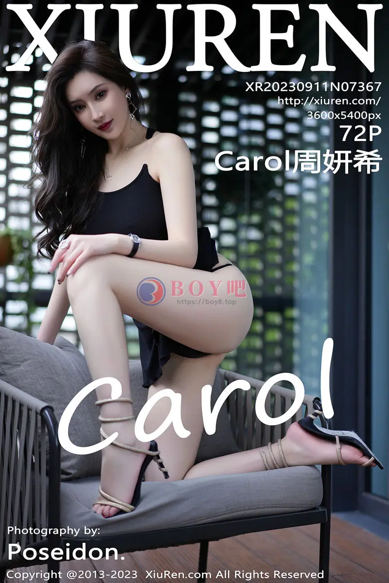 [XiuRen秀人网] No.7367 女神Carol周妍希性感黑色吊带长裙半撩秀白嫩翘臀美腿诱惑写真-BOY吧
